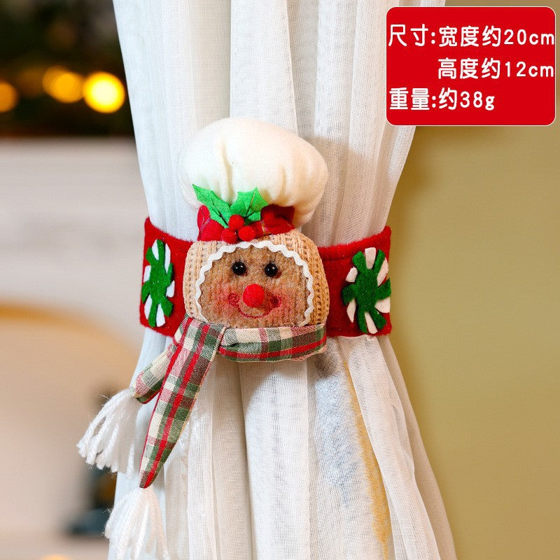 Christmas Cookies Man Curtain Tie Back