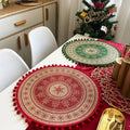 6Pcs Round Christmas Jute Table Mats