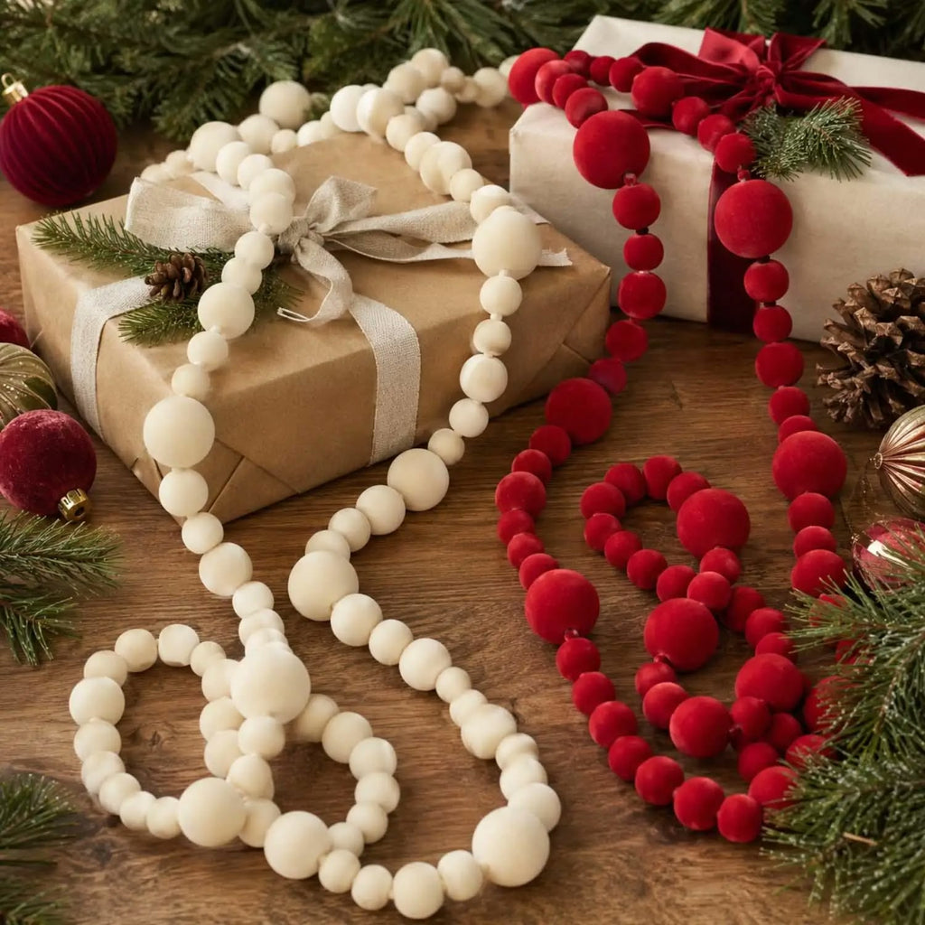 Christmas Flocking Ball Garland