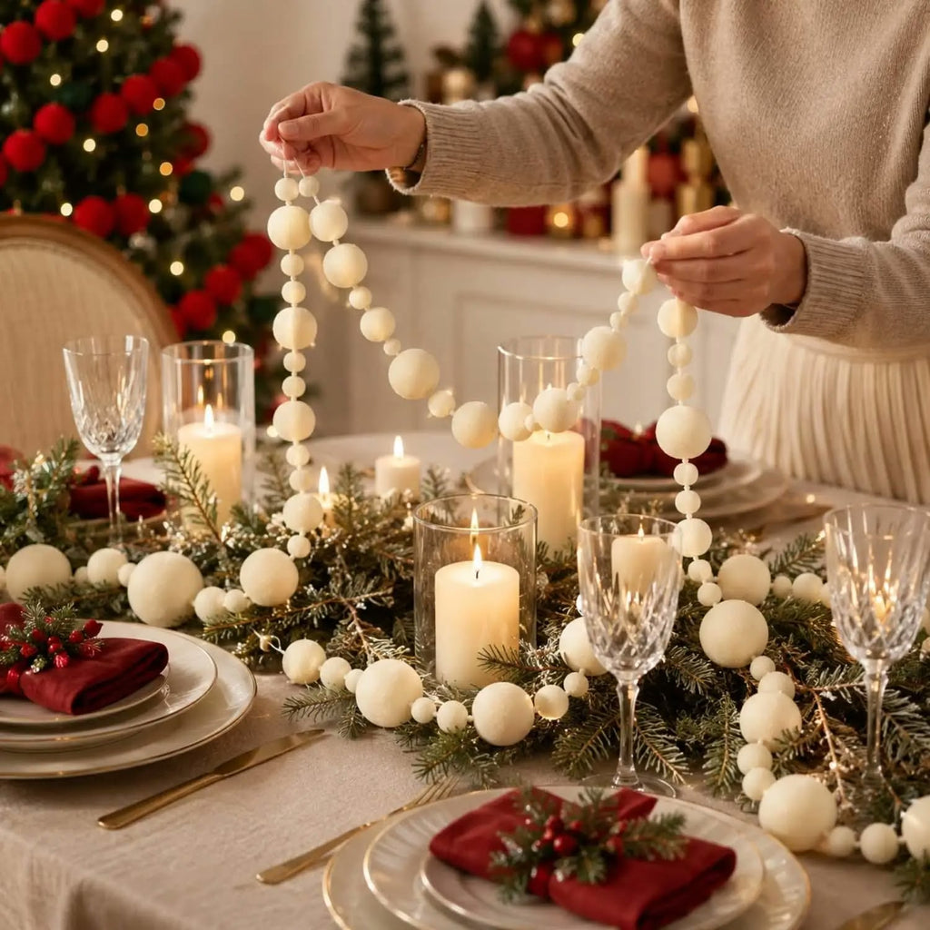 Christmas Flocking Ball Garland