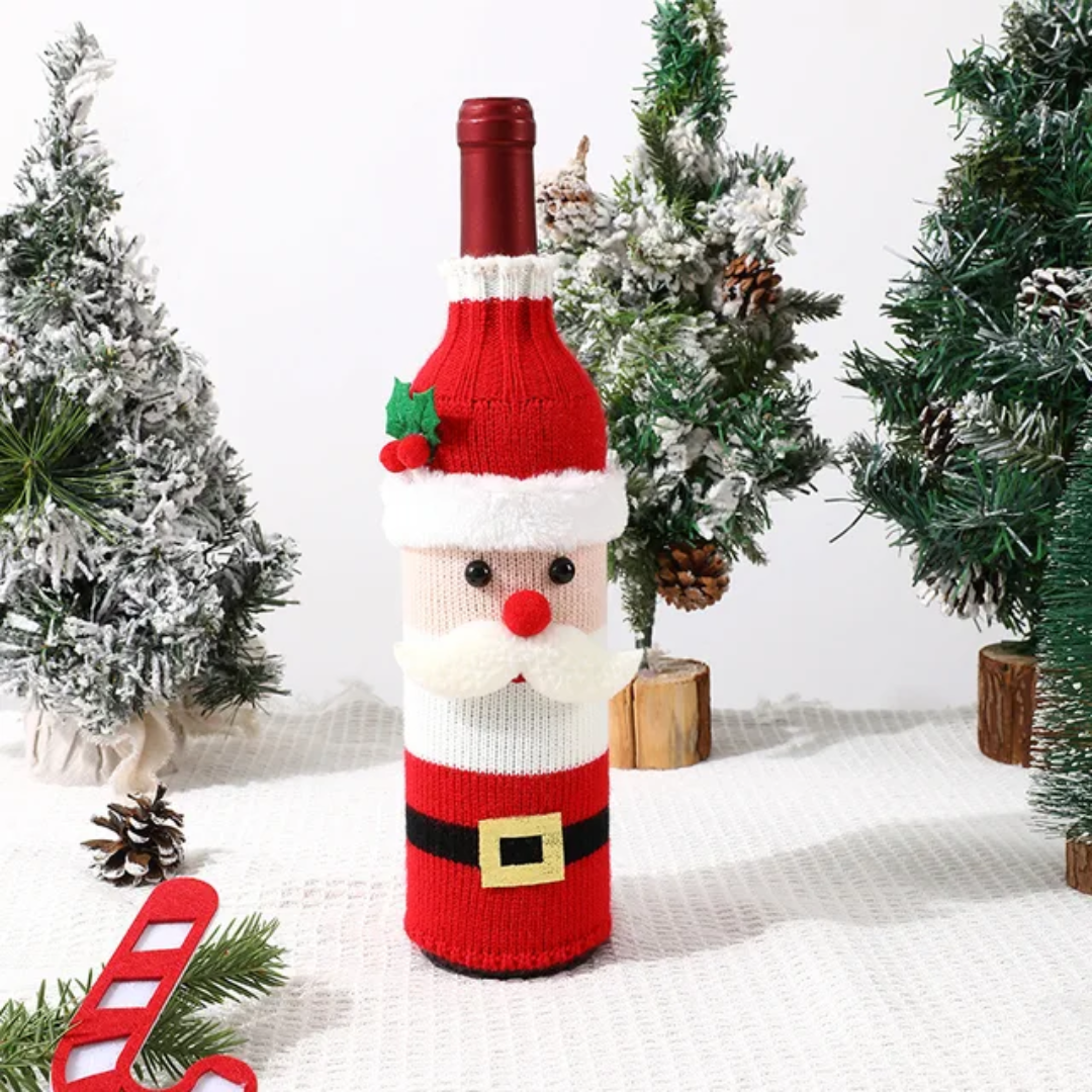 Christmas Wine Bottle Cover Set