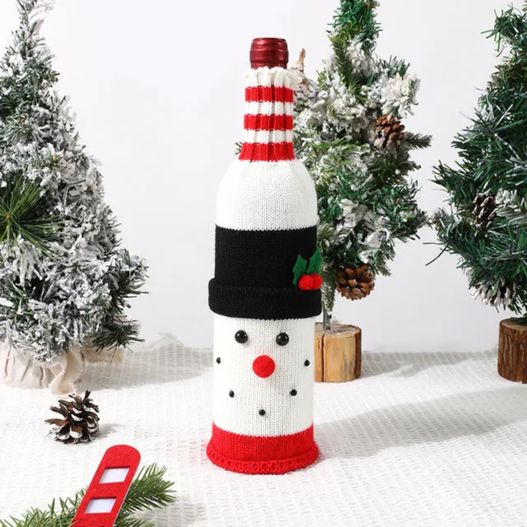 Christmas Wine Bottle Cover Set
