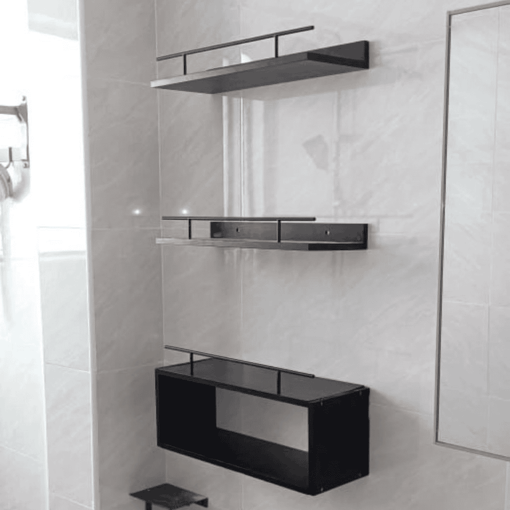 3 Tier Solid Pine Wood Bathroom Floating Shelves