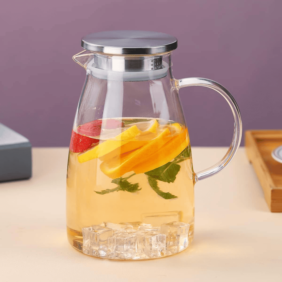 Glass Pitcher for Cold/Hot Beverages