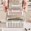 3pcs Stackable Food Storage Containers with Drainer Basket