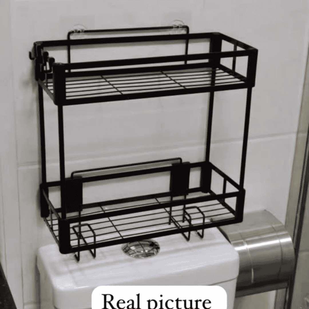 2 Tier Space-Saving Over-the-Toilet Storage Rack