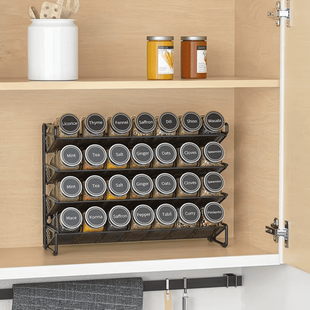Glass Spice Jars Set
