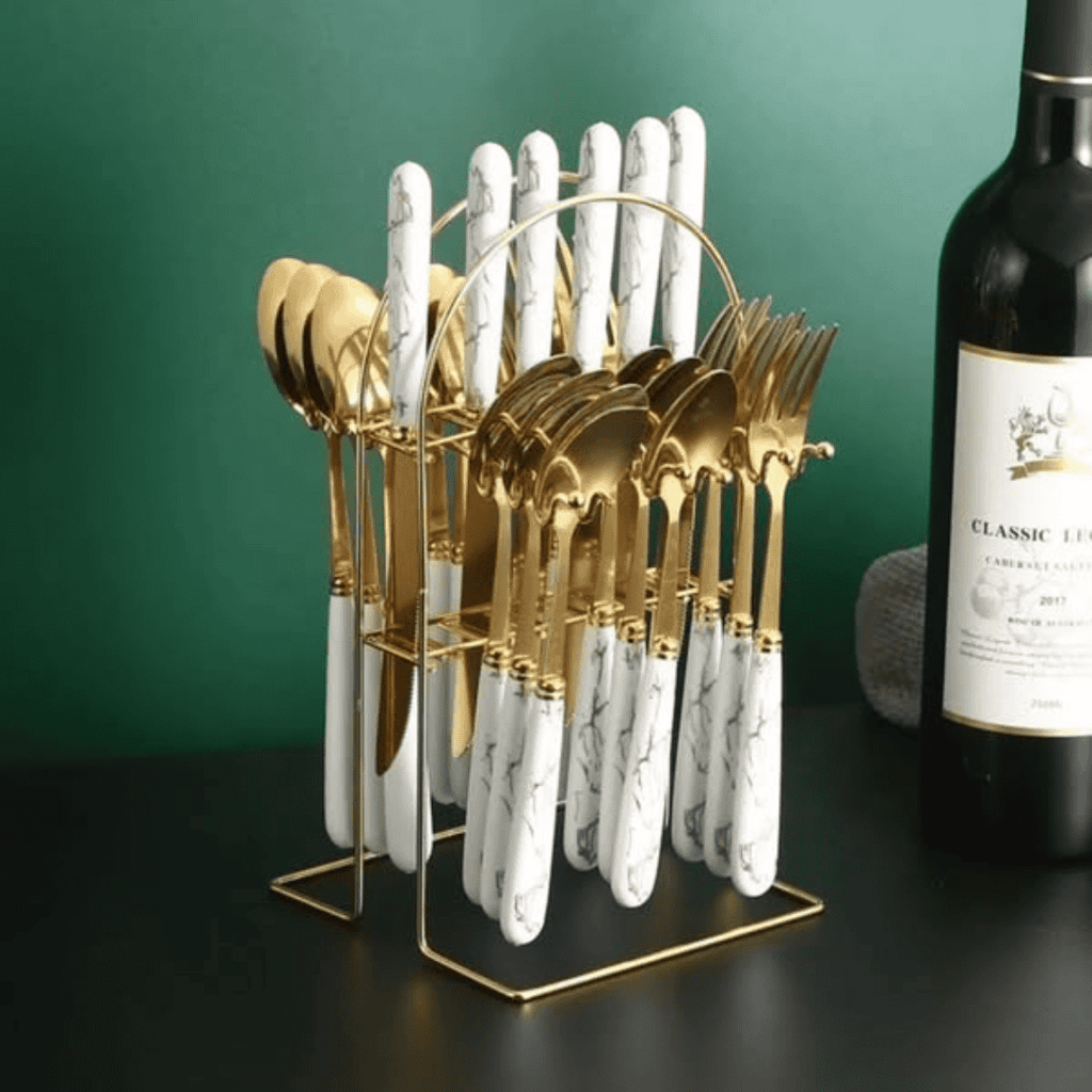 24Pcs Gold Cutlery Set