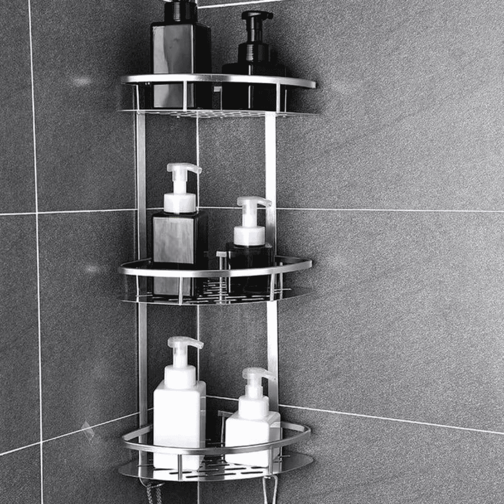 3-Layer Space Aluminum Bathroom Corner Shelf