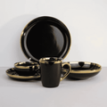 24 Pcs Black Gold Dinner Set