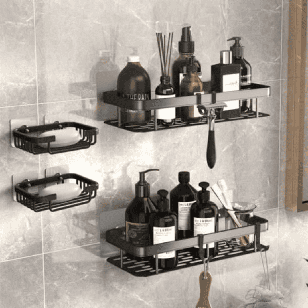 4Pcs Set Shower Caddy Shelf / Bathroom Organizer