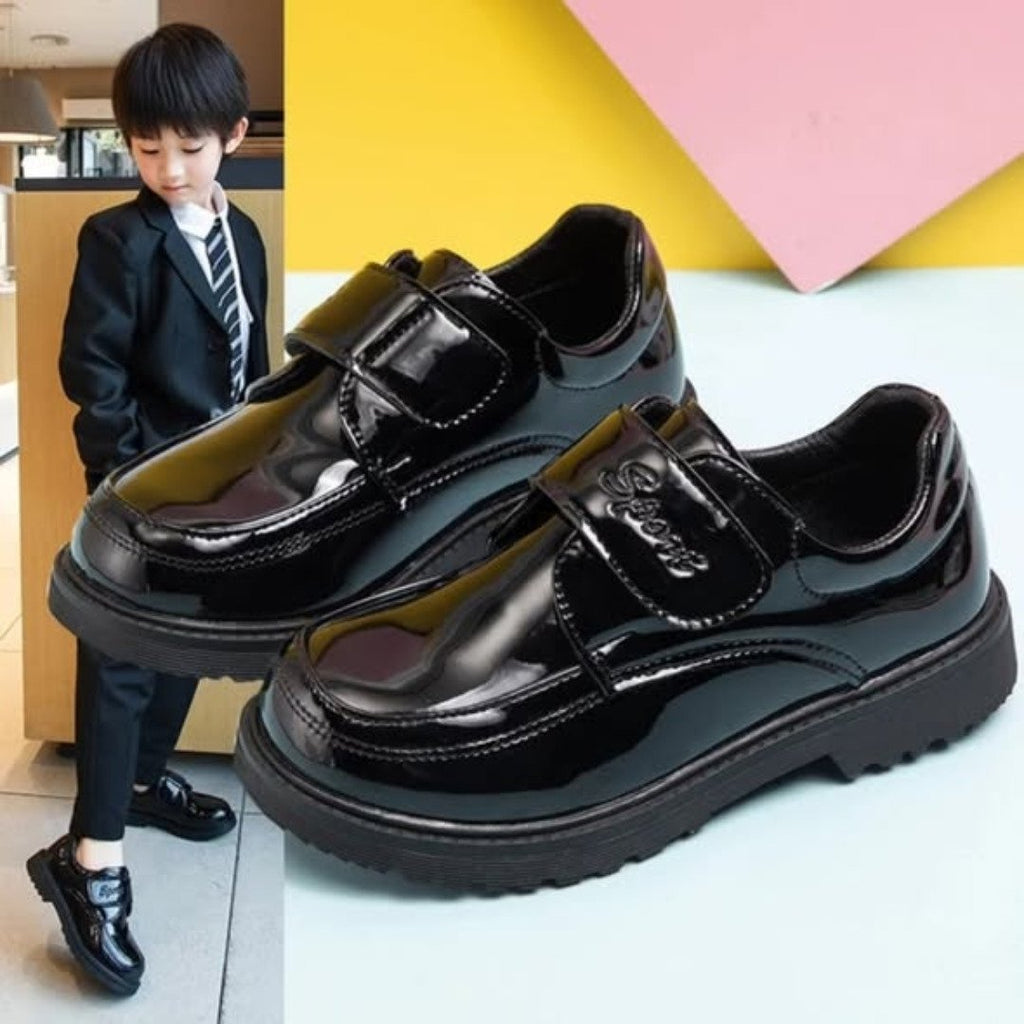 Unisex Black Oxford Leather School Shoes