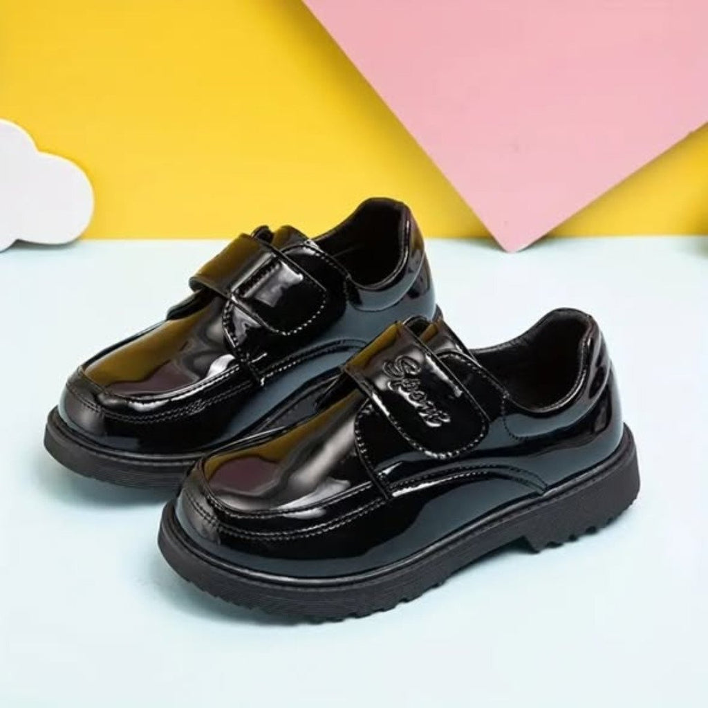 Unisex Black Oxford Leather School Shoes