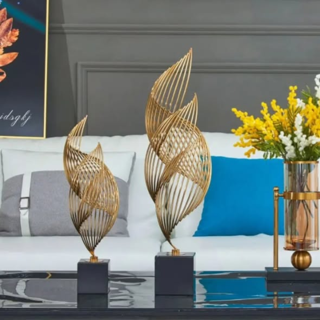 Gold metal spiral desktop decor