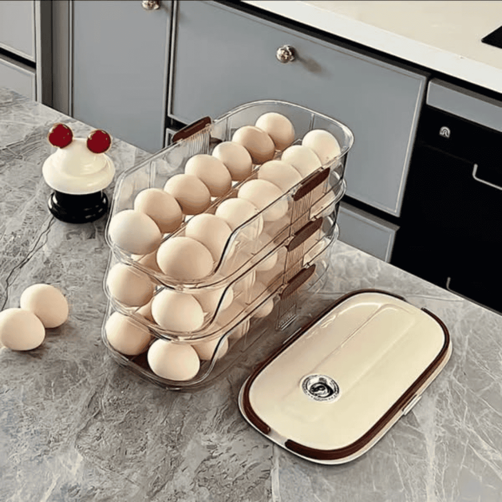 Acrylic Stackable Automatic Sliding/Rolling Egg Storage Box