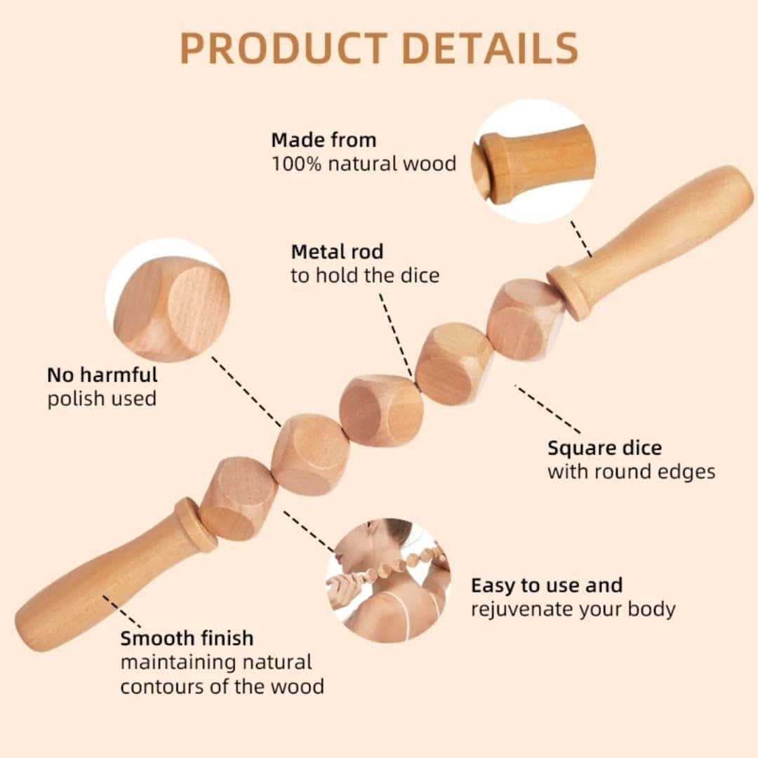 6 Wooden Massage Roller
