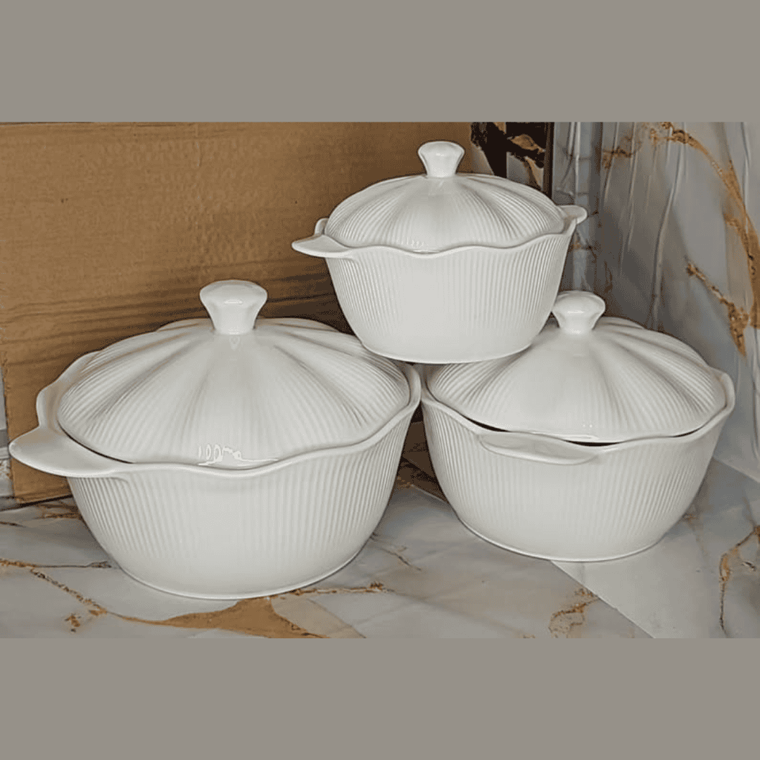 3Pcs Ceramic Serving Dishes