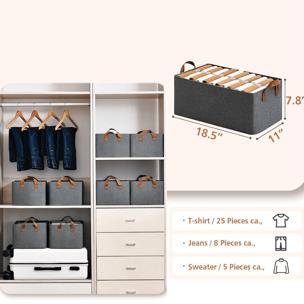 Metal Frame Storage Box Closet Jeans Organizer