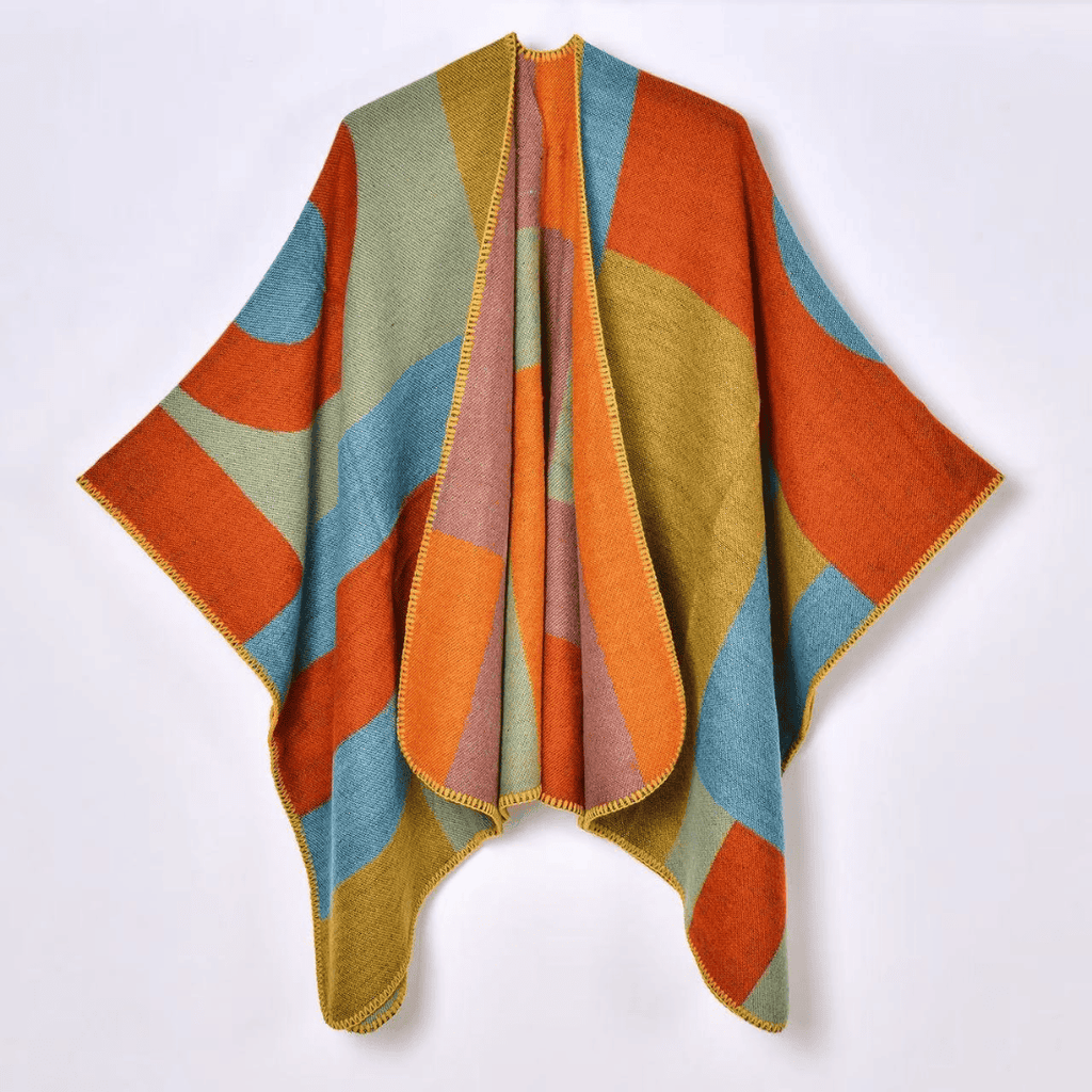 Women Geometric Wrap Shawl/Poncho
