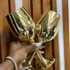 6Pcs Golden Wine Glasses