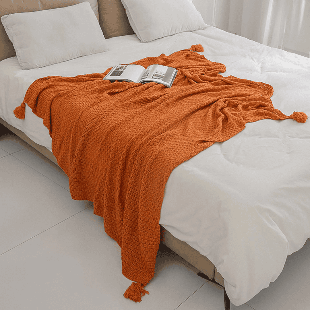 Knitted Throw Blanket Soft Decorative Blanket