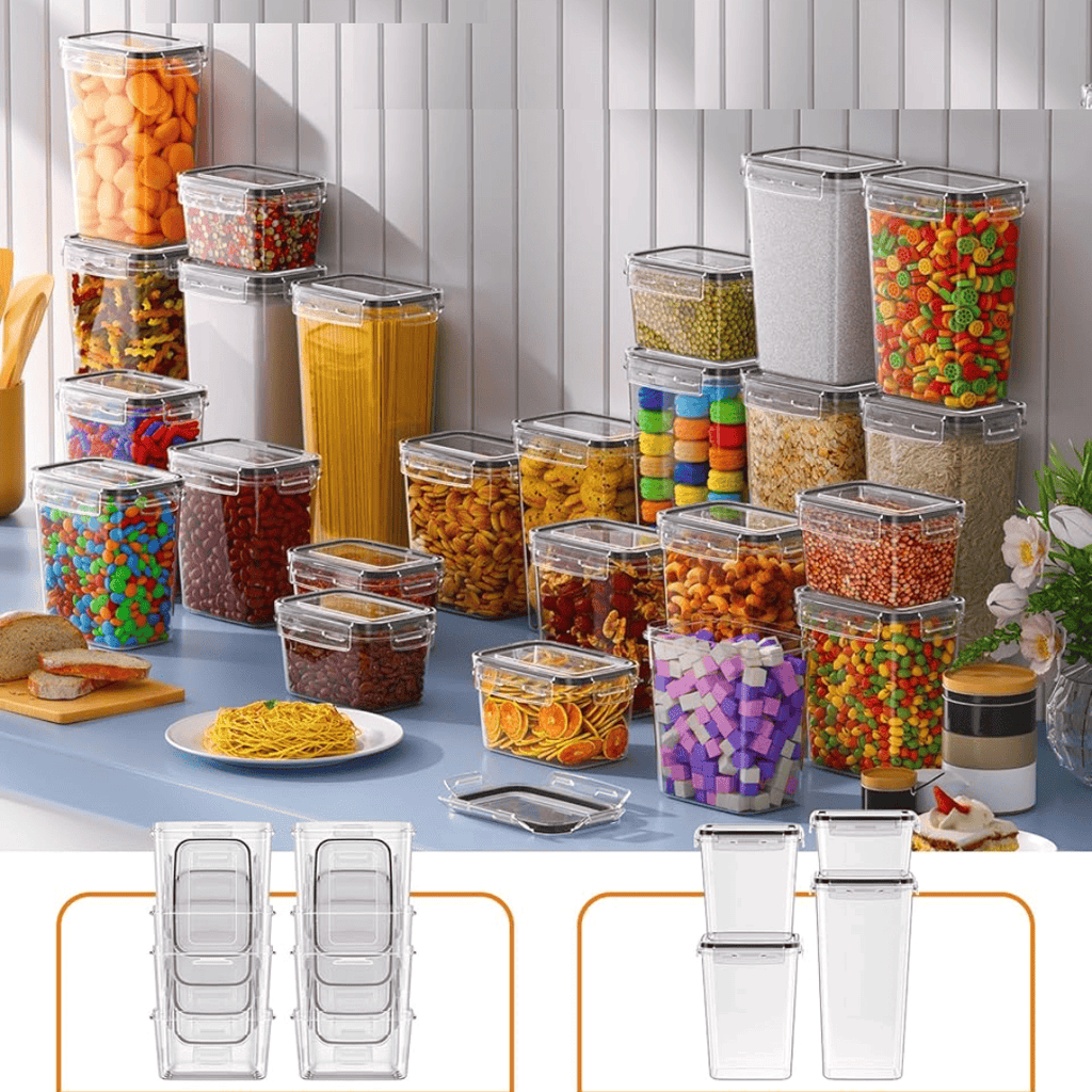 24pcs BPA-Free Airtight Plastic Containers