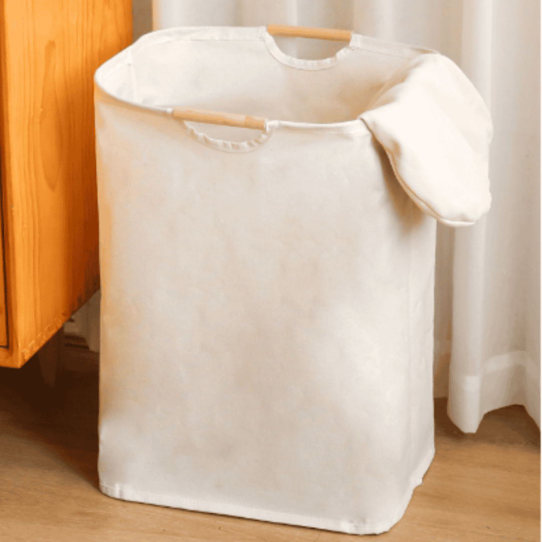 Large Capacity Laundry Hamper with Bamboo Handles