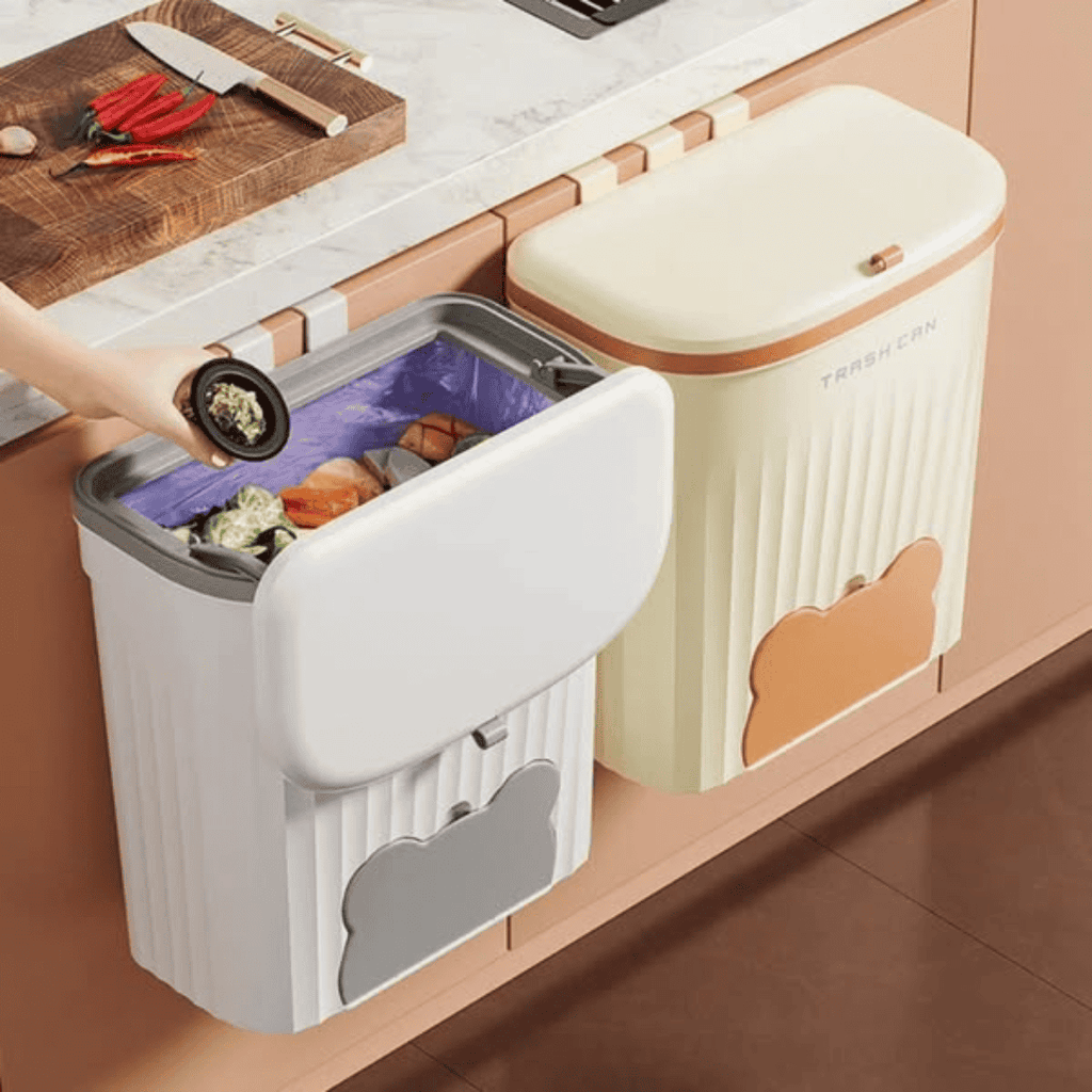 Wall Cabinet Mounted Trash Bin