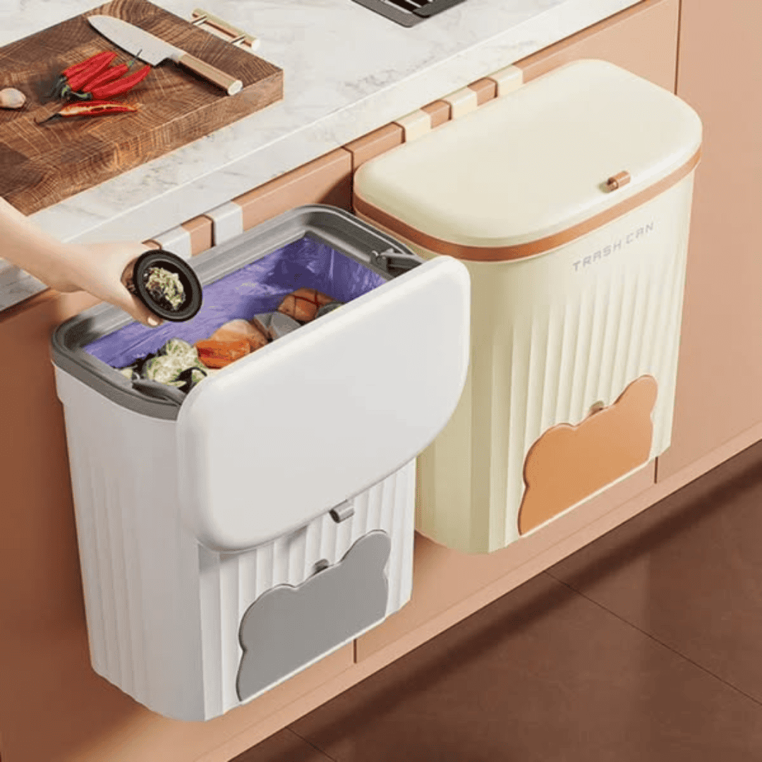 Wall Cabinet Mounted Trash Bin
