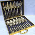 24Pcs Gold Cutlery Set with Briefcase