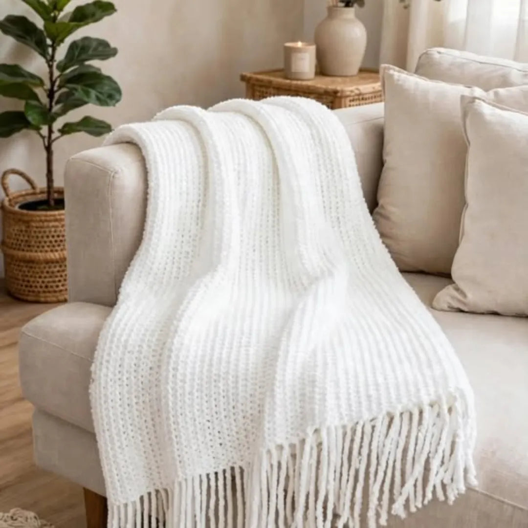 Acrylic Knitted Throw Blanket