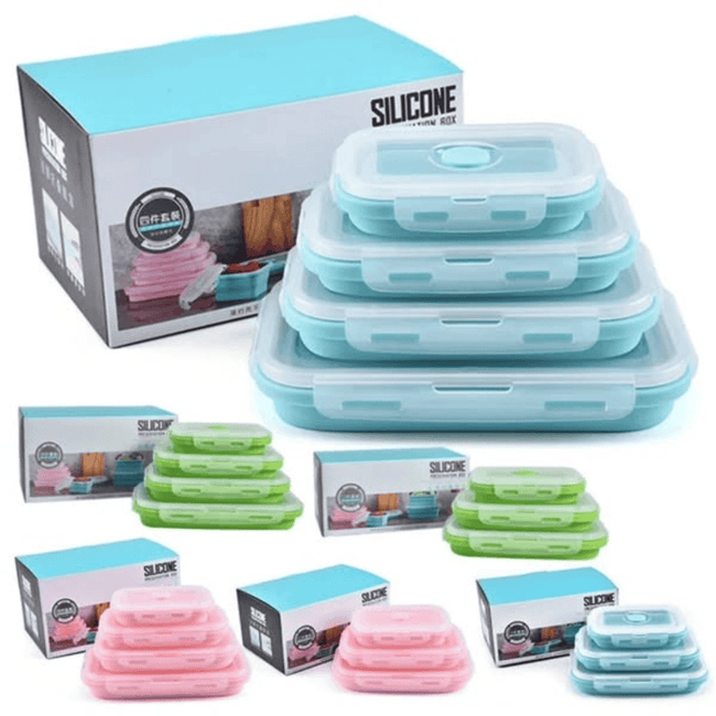 4Pcs Collapsible Silicone Food Containers