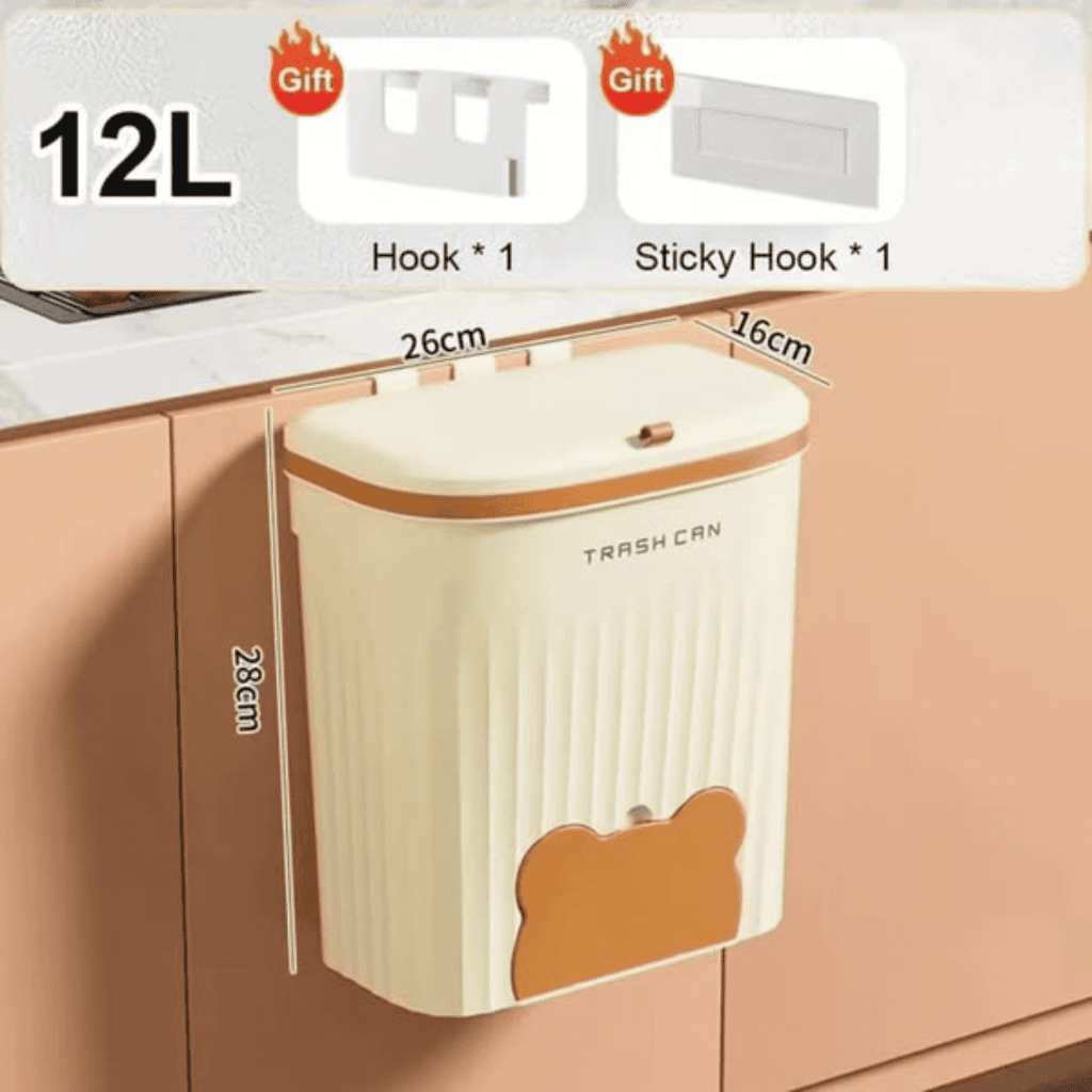 Wall Cabinet Mounted Trash Bin