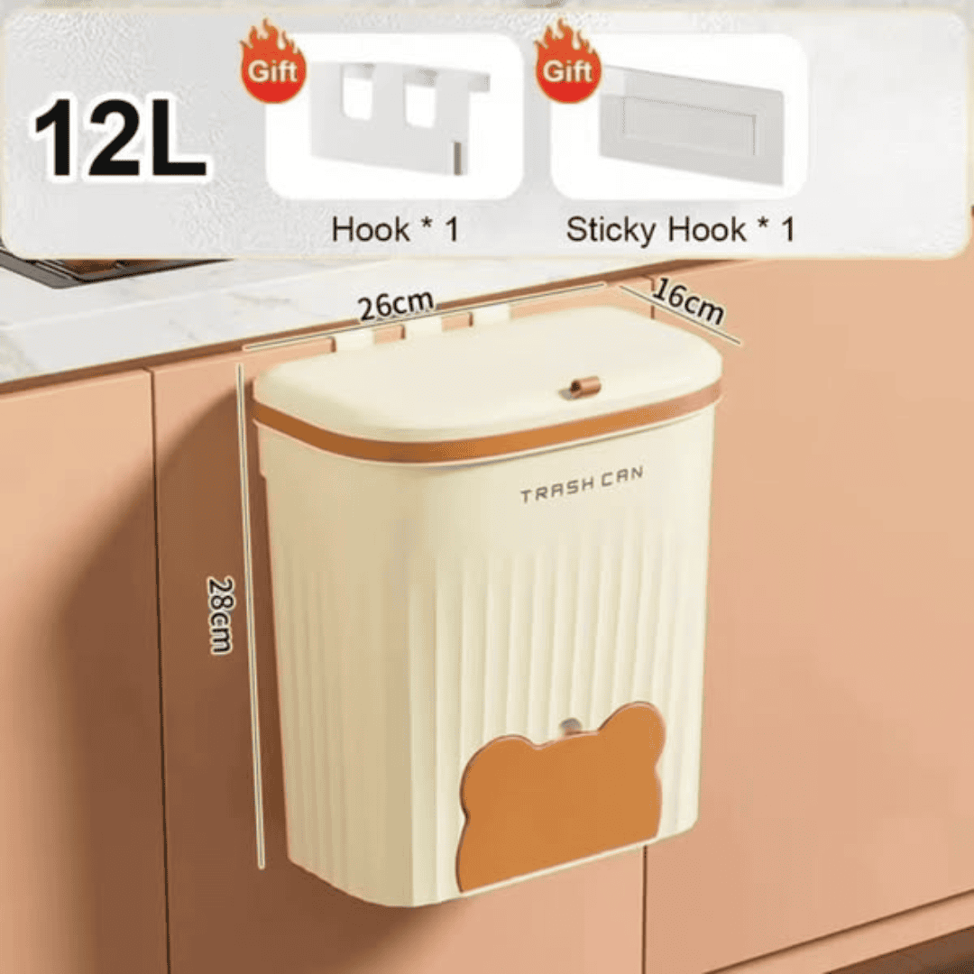 Wall Cabinet Mounted Trash Bin