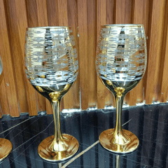 6Pcs Golden Wine Glasses