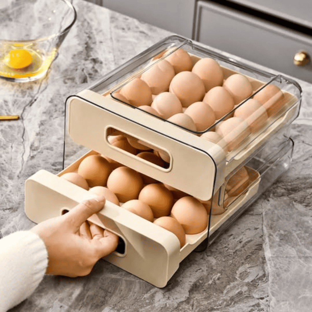 Acrylic Double Layered Egg Storage Box Egg Tray