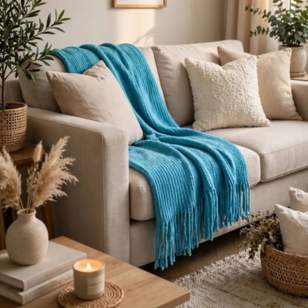Acrylic Knitted Throw Blanket