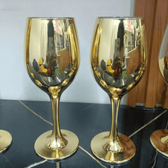 6Pcs Golden Wine Glasses