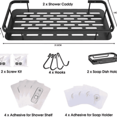 4Pcs Set Shower Caddy Shelf / Bathroom Organizer