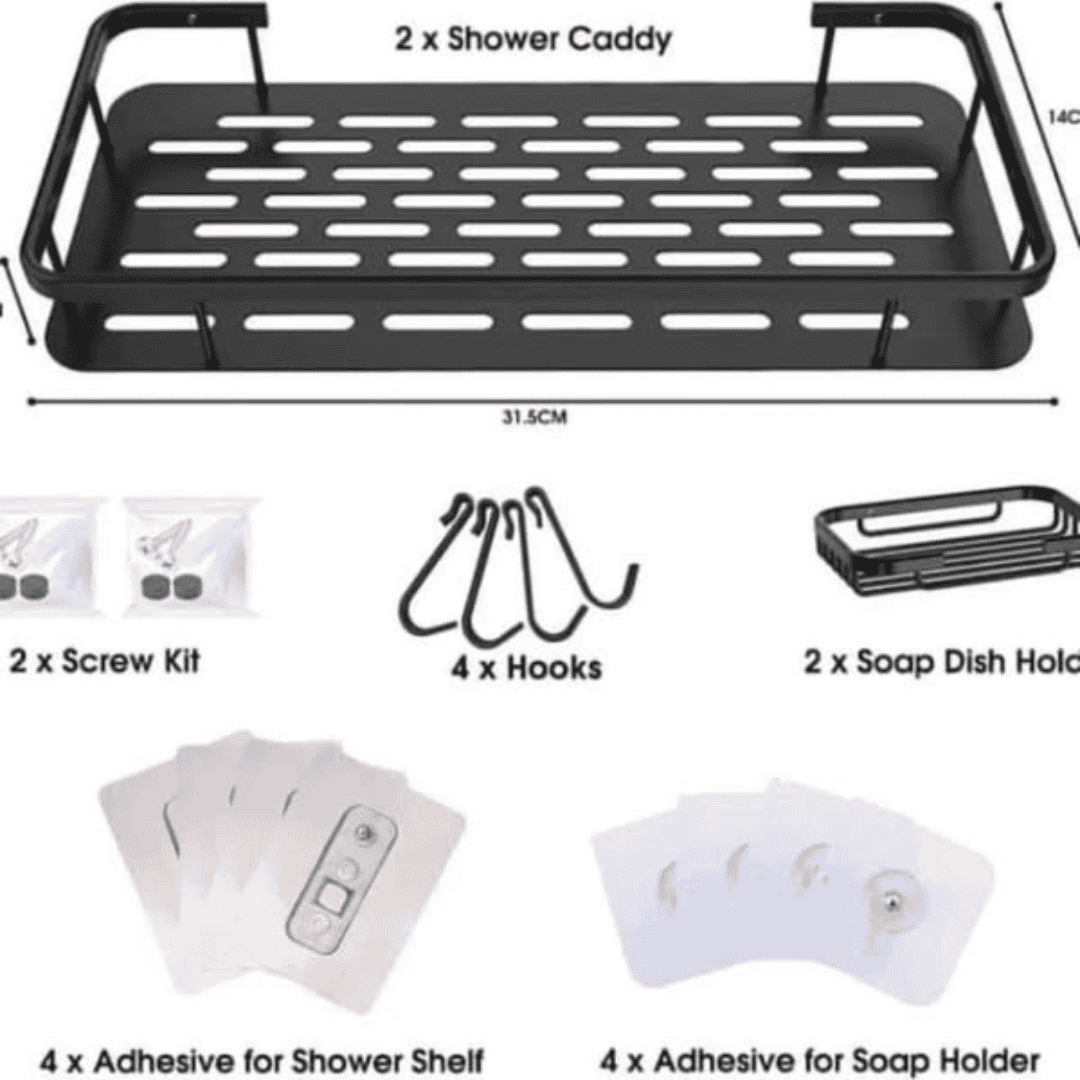 4Pcs Set Shower Caddy Shelf / Bathroom Organizer