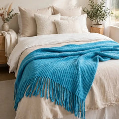 Acrylic Knitted Throw Blanket