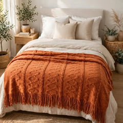 Acrylic Knitted Throw Blanket