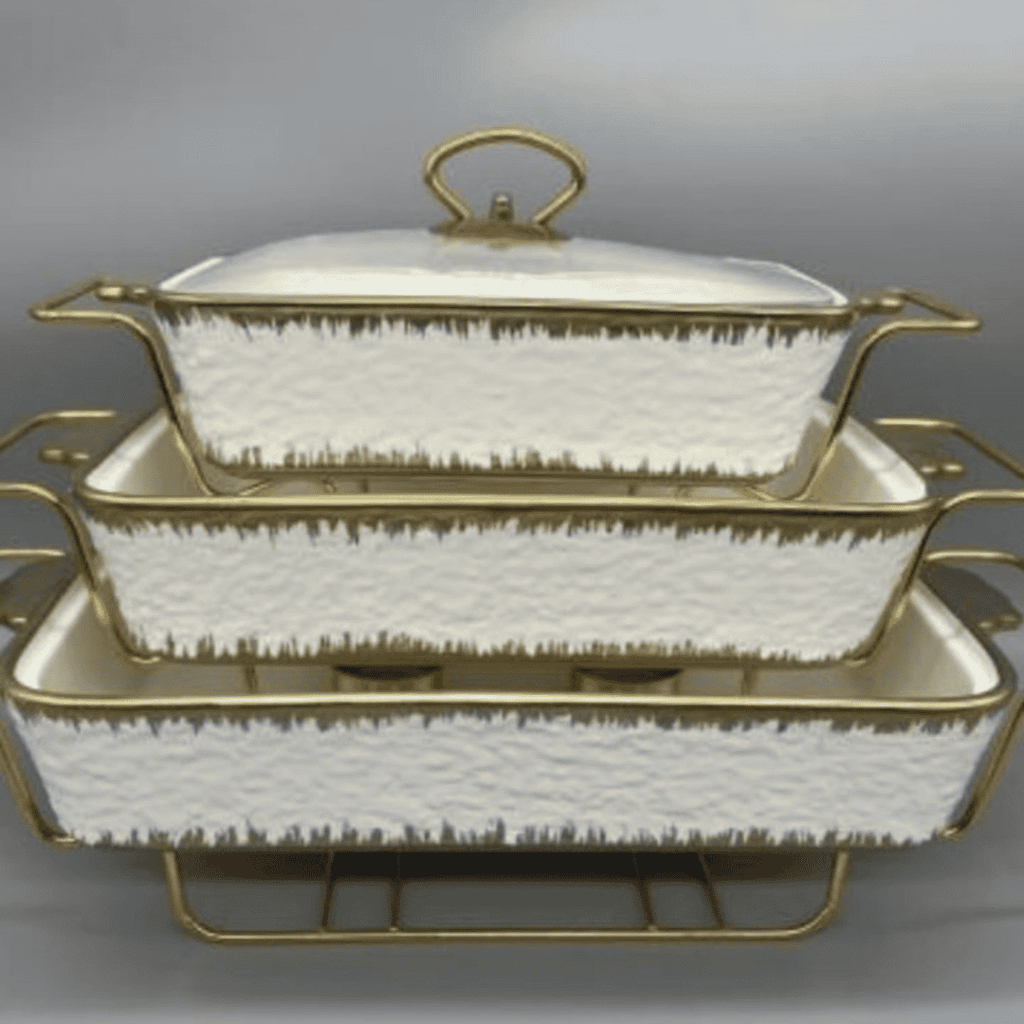 3pcs Ceramic Chafing Dishes