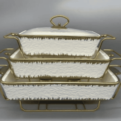 3pcs Ceramic Chafing Dishes
