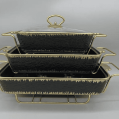 3pcs Ceramic Chafing Dishes