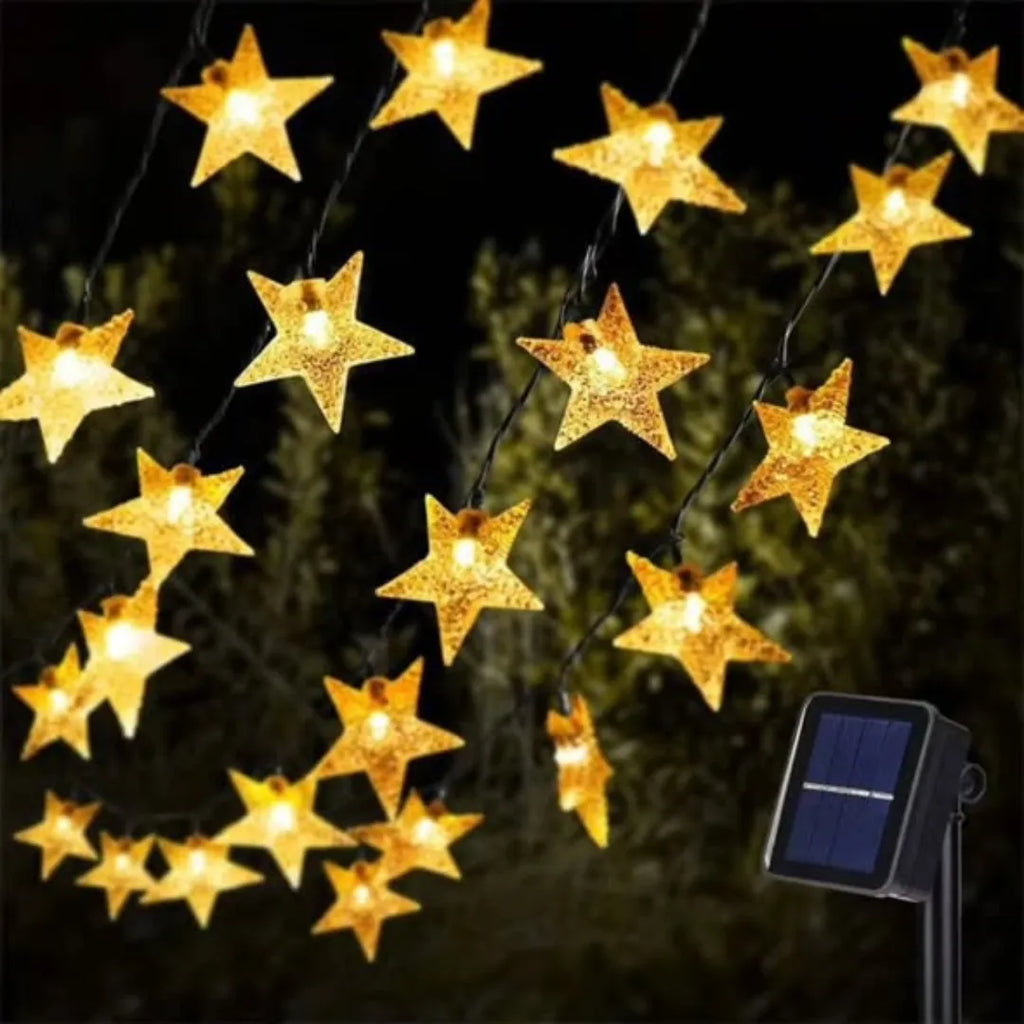 12M Solar Powered Outdoor Christmas Star Fairy Lights