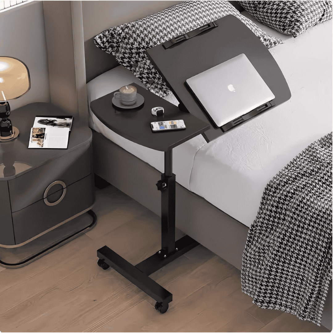 Adjustable Overbed Laptop Table with Wheels