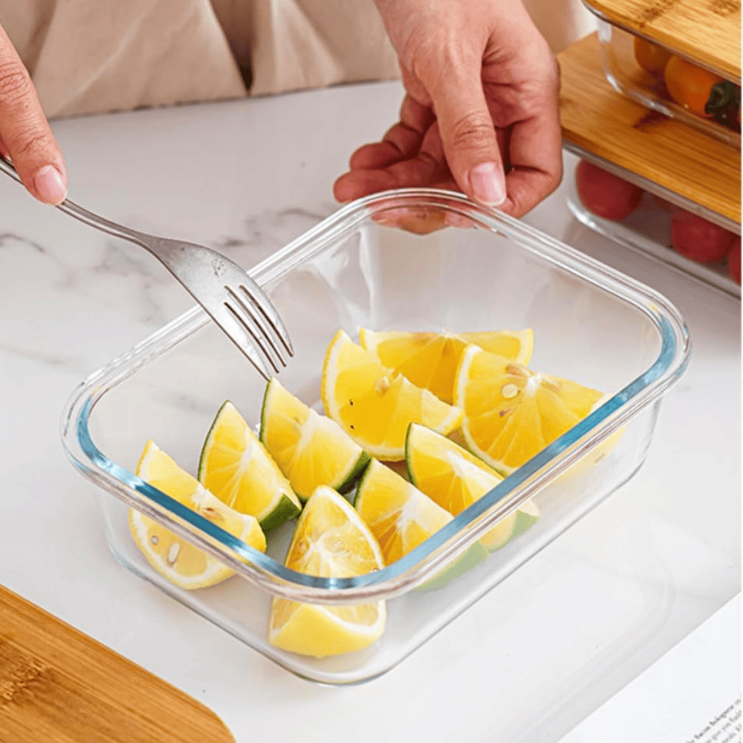 3-in-1 Snack Storage Box Set with Wooden Top Lid