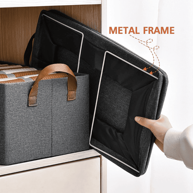 Metal Frame Storage Box Closet Jeans Organizer