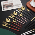 24Pcs Stainless Steel Golden Cutlery Set